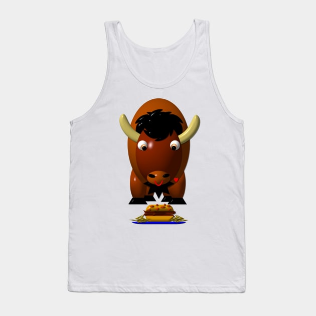 Cute Buffalo with Beef on Weck and Chicken Wings Tank Top by CuteCrittersWithHeart